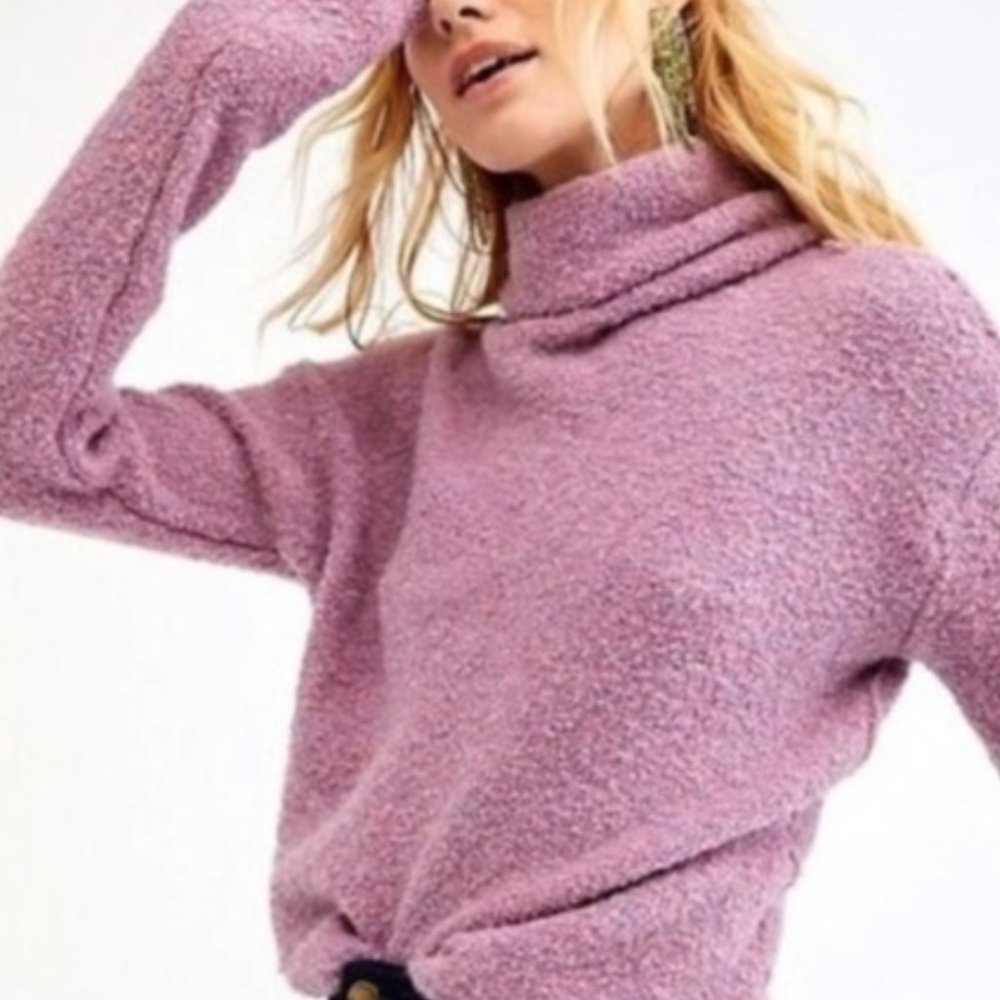 Purple Free People Stormy Pullover Sweater